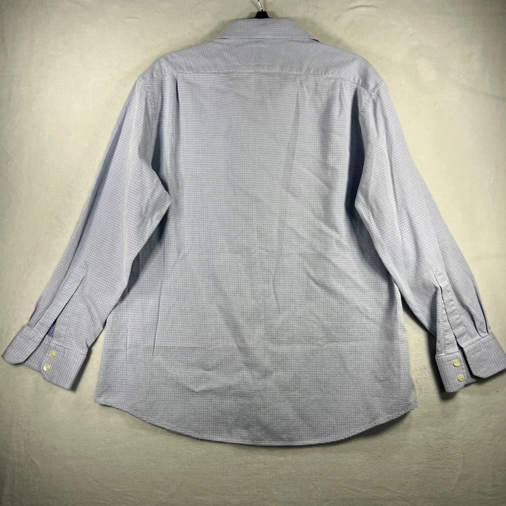 Charles Tyrwhitt Slim Fit‎ Blue Gingham Dress Shirt Mens 17 1/2-34